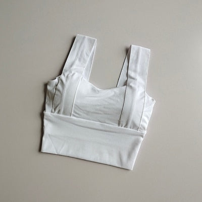Brassière de sport femme à larges bretelles – maintien pour yoga, running et fitness