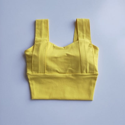 Brassière de sport femme à larges bretelles – maintien pour yoga, running et fitness