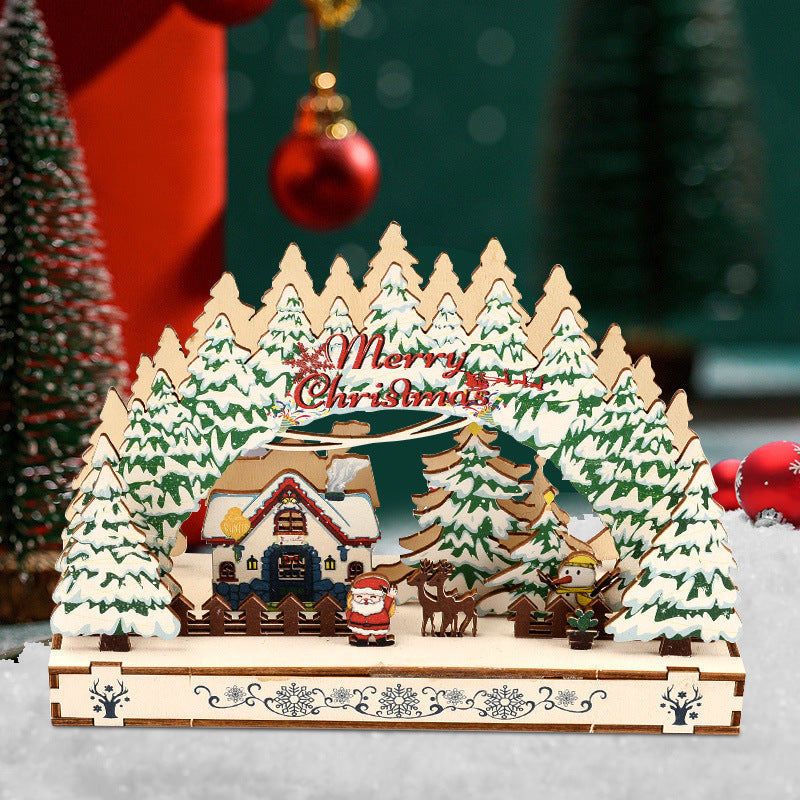Village de Noël en bois à réaliser soi-même – décoration de vitrine et idée cadeau