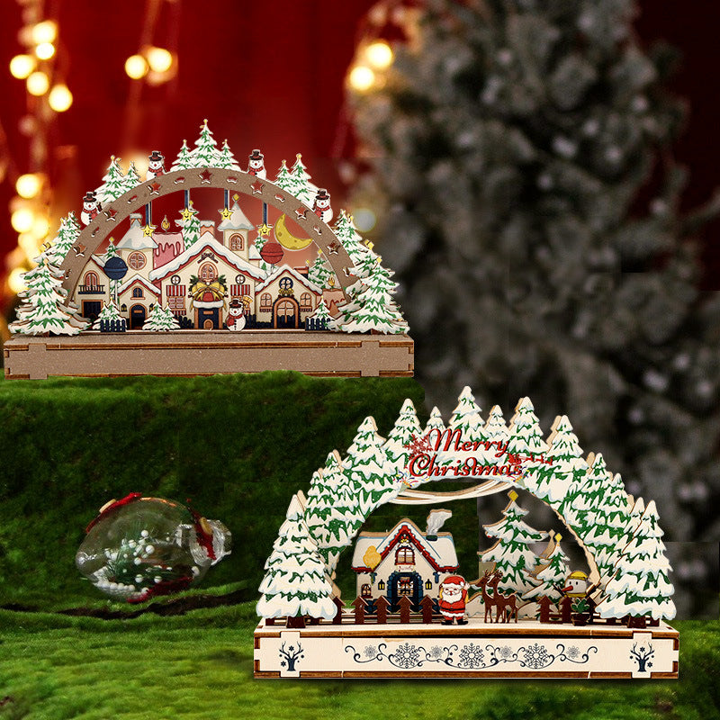 Village de Noël en bois à réaliser soi-même – décoration de vitrine et idée cadeau