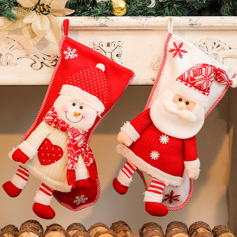 Chaussette de Noël décorative – Sac à cadeaux et à bonbons