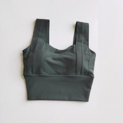Brassière de sport femme à larges bretelles – maintien pour yoga, running et fitness