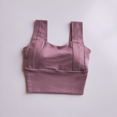 Brassière de sport femme à larges bretelles – maintien pour yoga, running et fitness