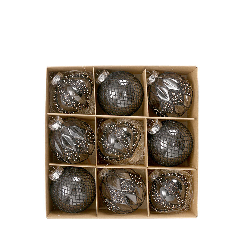 Christmas Decorations Boutique Transparent Painted PET Christmas Ball Set Hanging Christmas Tree Accessories Pendant
