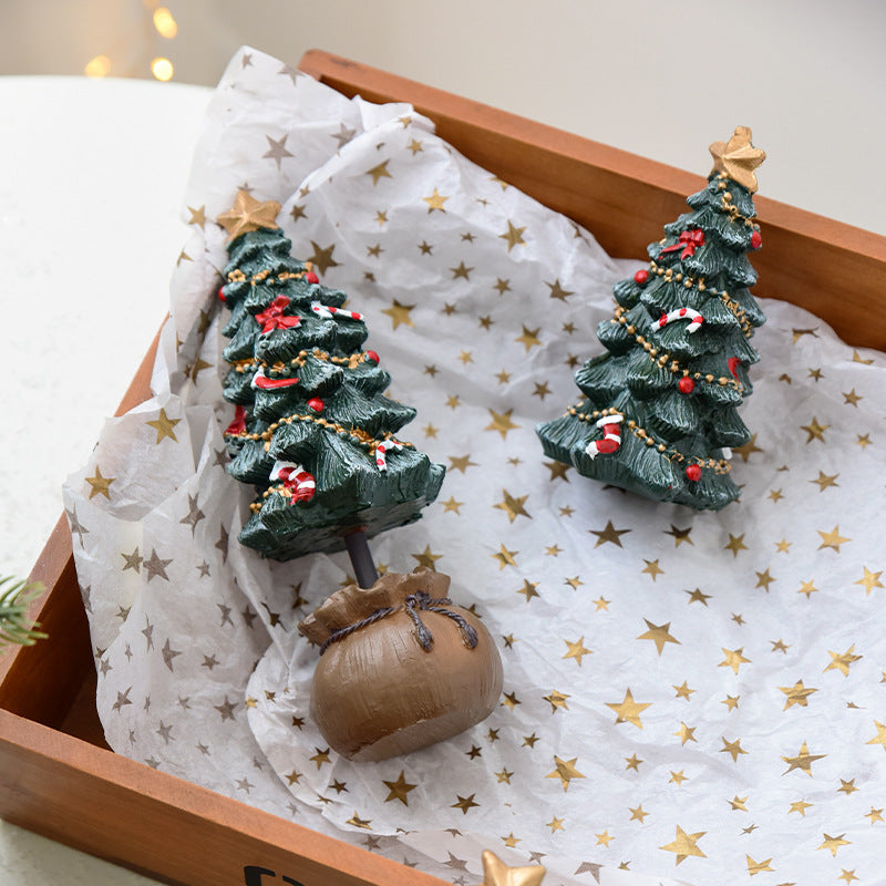 Mini sapin de Noël décoratif en résine – décoration à poser