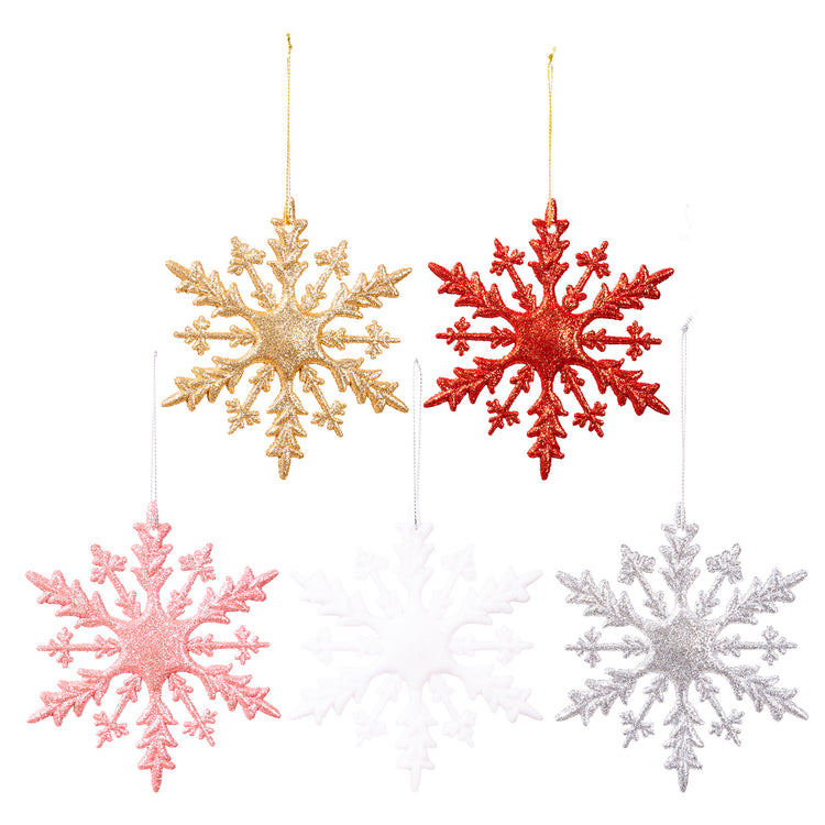 Décorations de Noël – flocons colorés à suspendre