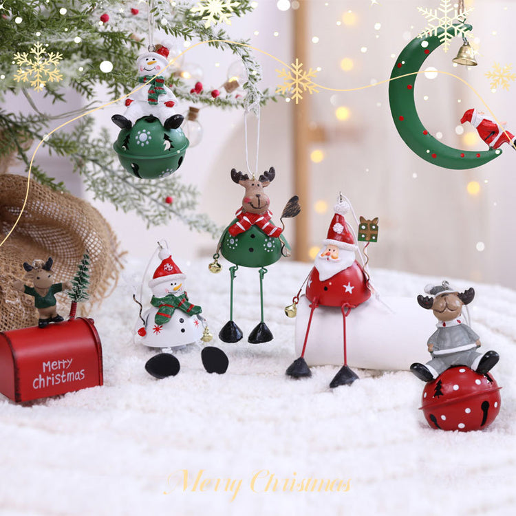 Décorations de Noël en métal à suspendre – Père Noël et bonhomme de neige