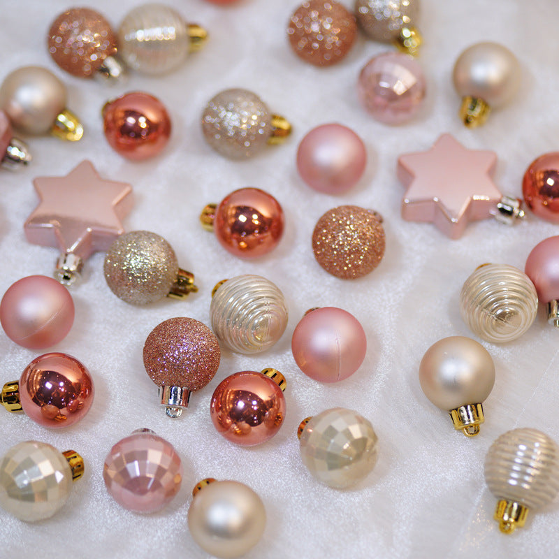 Christmas tree decoration 3cm light gold Christmas ball hanging pendant Christmas combination ball