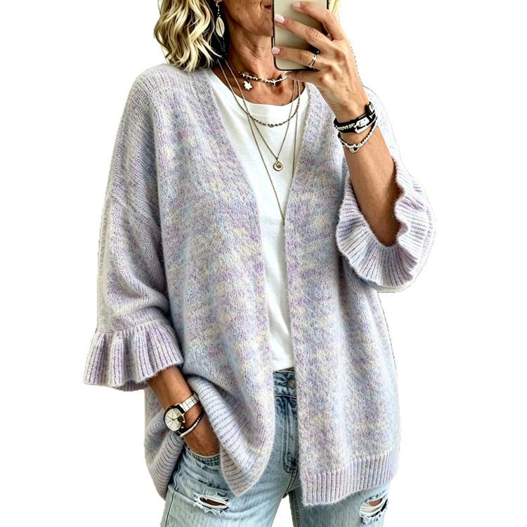 Gilet femme ample en maille à manches trois-quarts