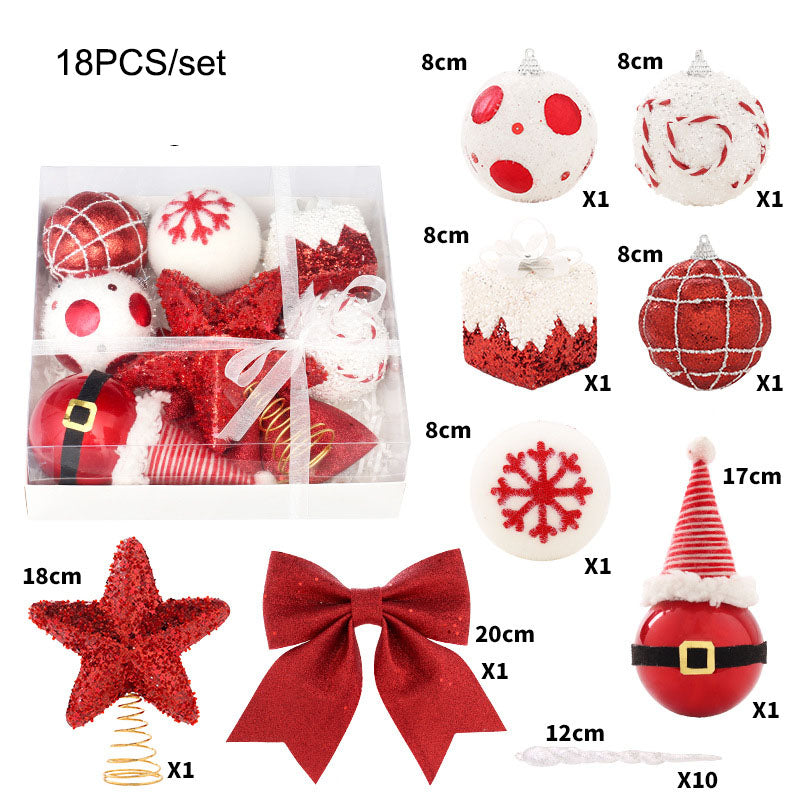 Ensemble de décorations pour sapin de Noël – étoile de cime et boules en mousse