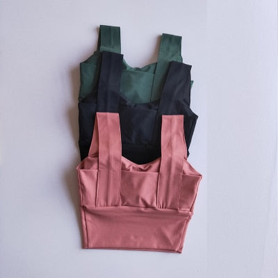 Brassière de sport femme à larges bretelles – maintien pour yoga, running et fitness