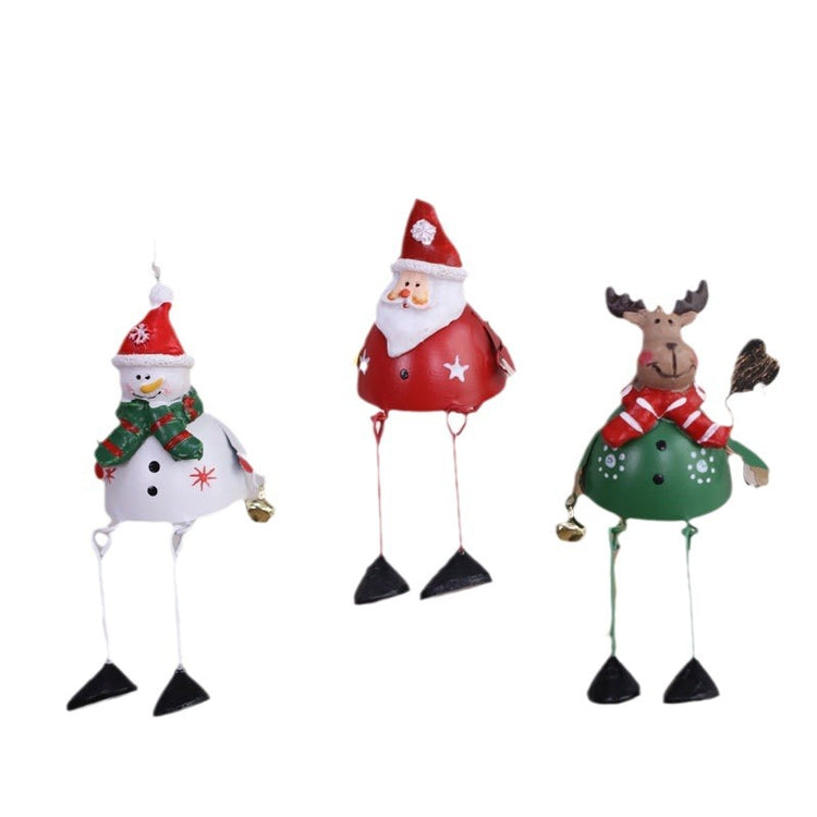 Décorations de Noël en métal à suspendre – Père Noël et bonhomme de neige