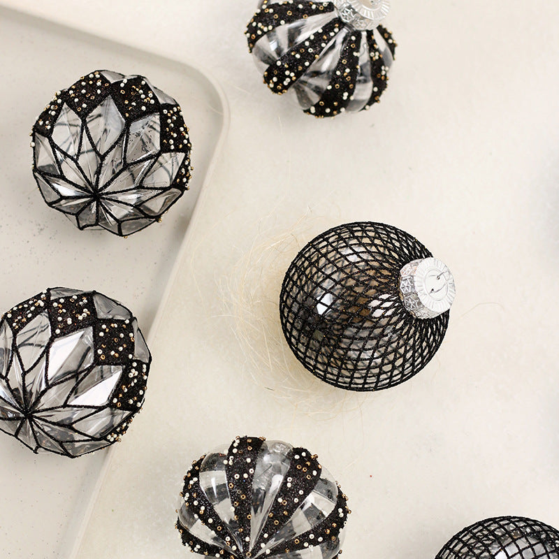 Christmas Decorations Boutique Transparent Painted PET Christmas Ball Set Hanging Christmas Tree Accessories Pendant
