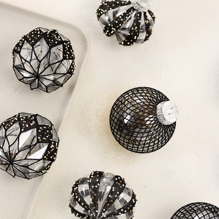 Christmas Decorations Boutique Transparent Painted PET Christmas Ball Set Hanging Christmas Tree Accessories Pendant