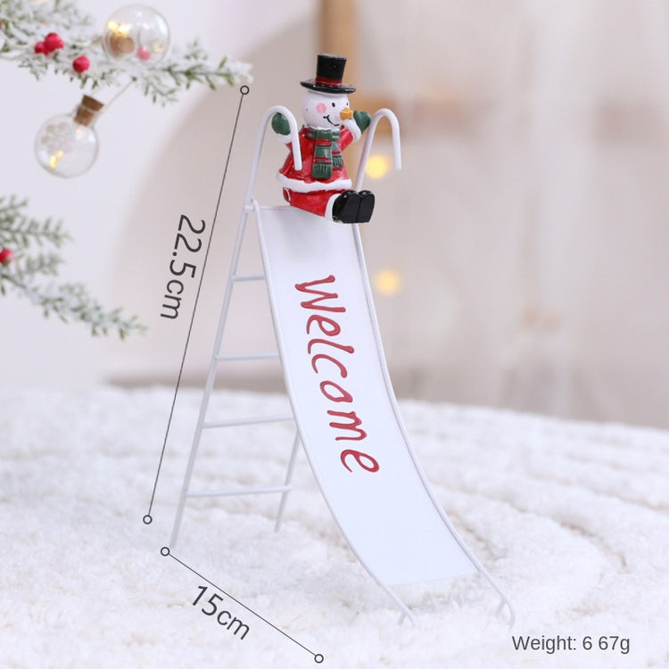 Décorations de Noël en métal à suspendre – Père Noël et bonhomme de neige