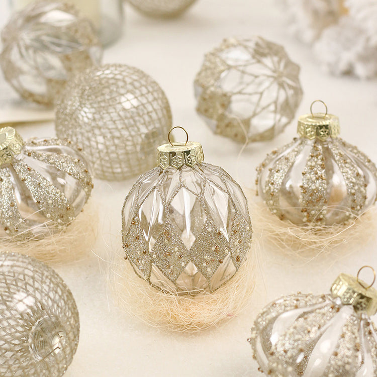Christmas Decorations Boutique Transparent Painted PET Christmas Ball Set Hanging Christmas Tree Accessories Pendant