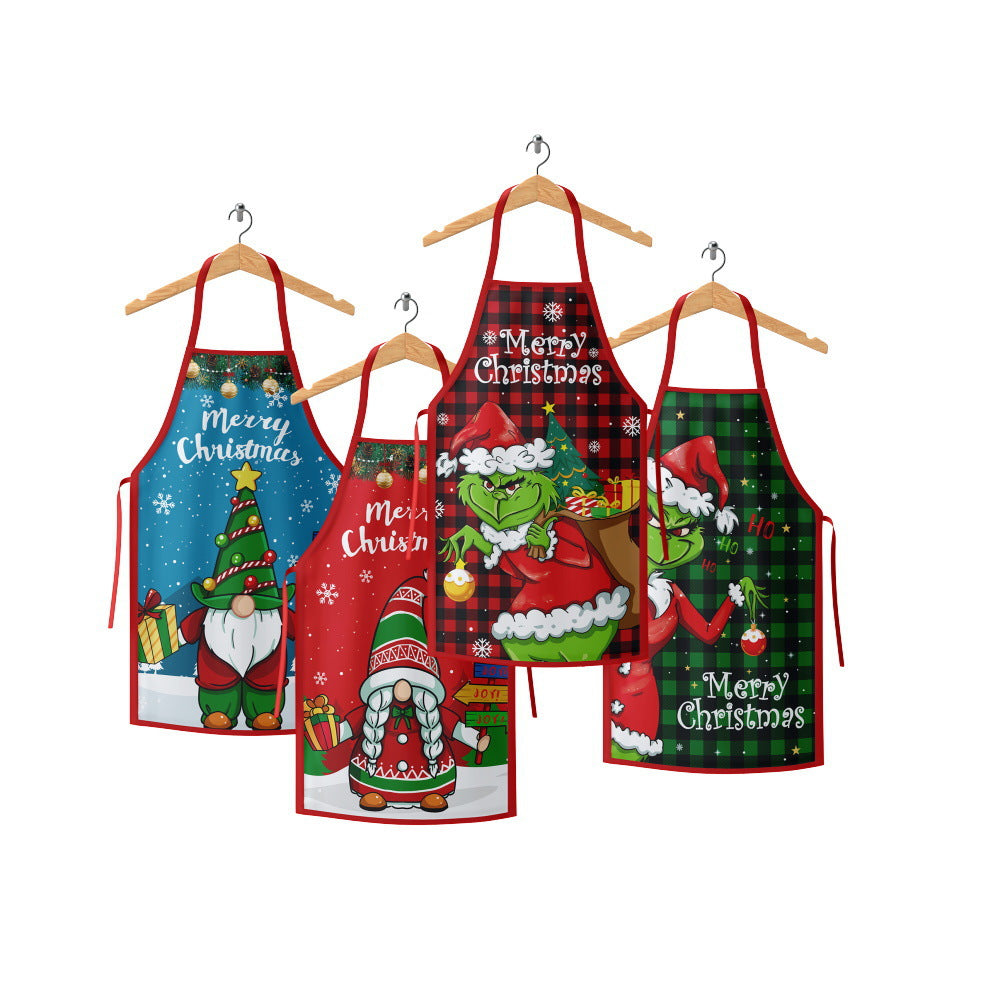 Tablier de cuisine de Noël – style Grinch et Père Noël
