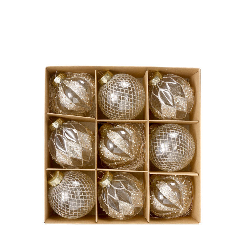 Christmas Decorations Boutique Transparent Painted PET Christmas Ball Set Hanging Christmas Tree Accessories Pendant