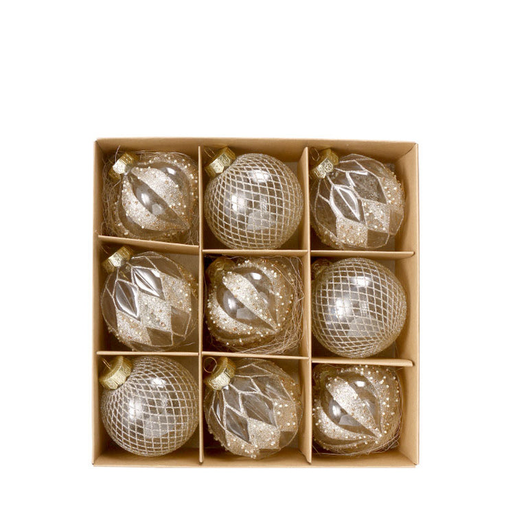 Christmas Decorations Boutique Transparent Painted PET Christmas Ball Set Hanging Christmas Tree Accessories Pendant