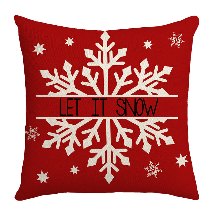 Housse de coussin de Noël 45 × 45 cm – motifs carreaux, sapin et flocons