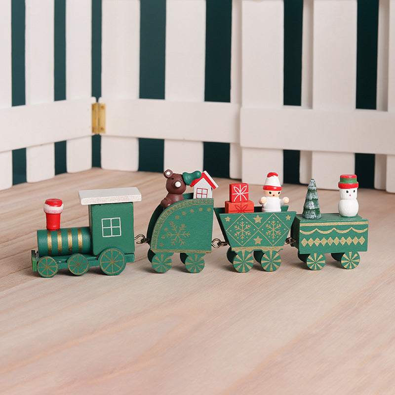Train de Noël en bois – décoration de vitrine et cadeau pour enfants