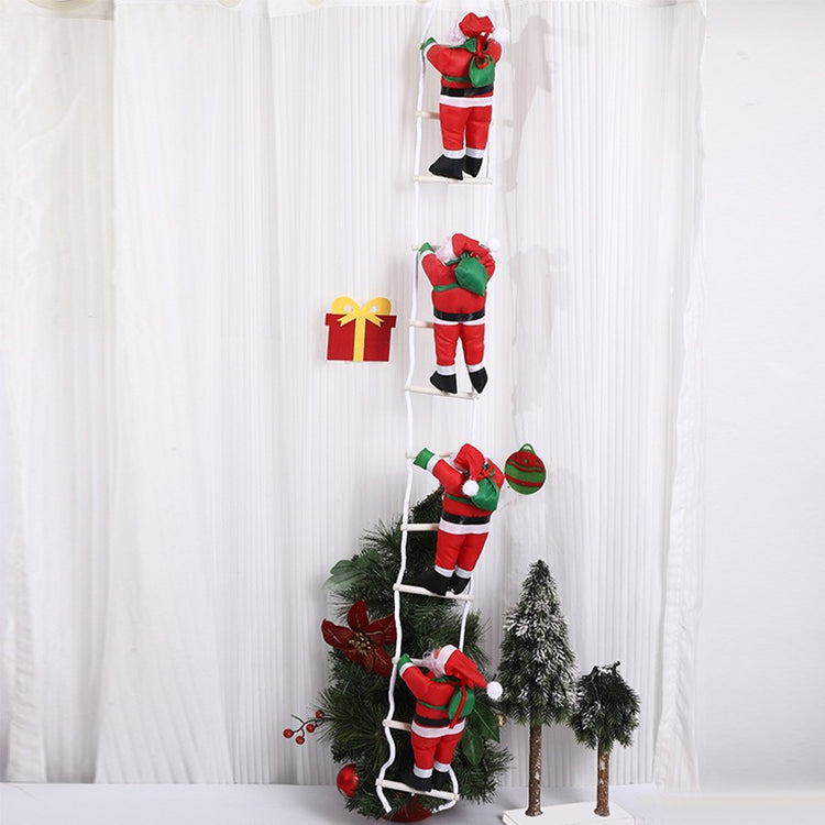 Père Noël de 25 cm sur échelle – Décoration de Noël à suspendre