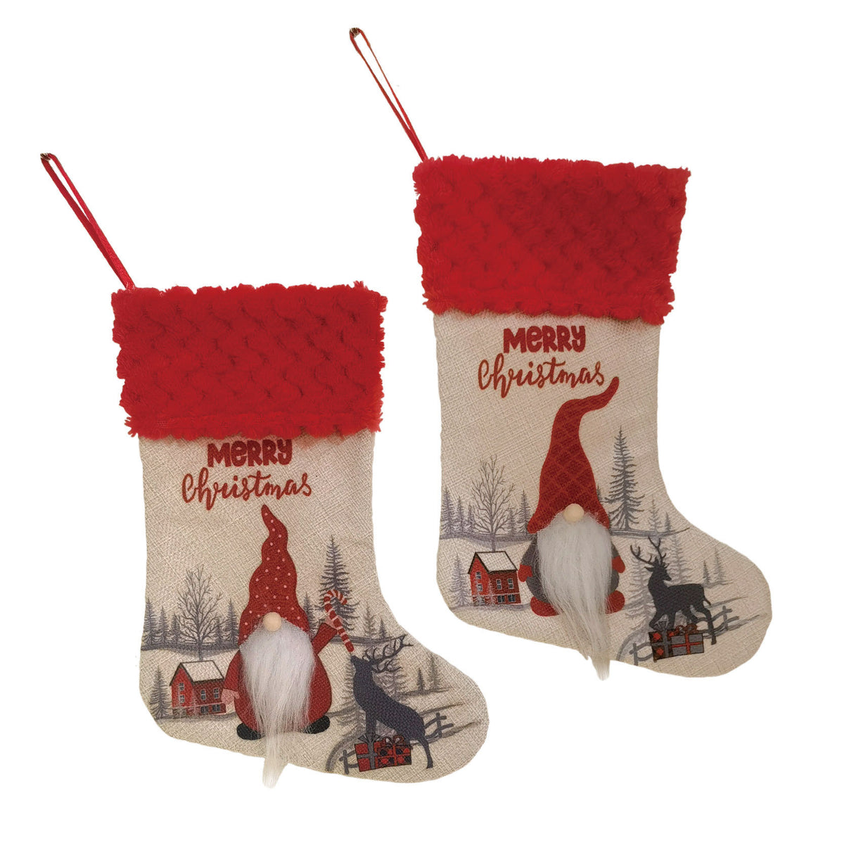Chaussette de Noël à personnage sans visage – décoration à suspendre au sapin