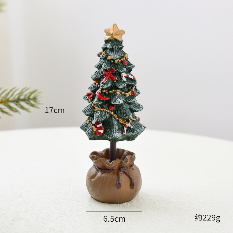 Mini sapin de Noël décoratif en résine – décoration à poser