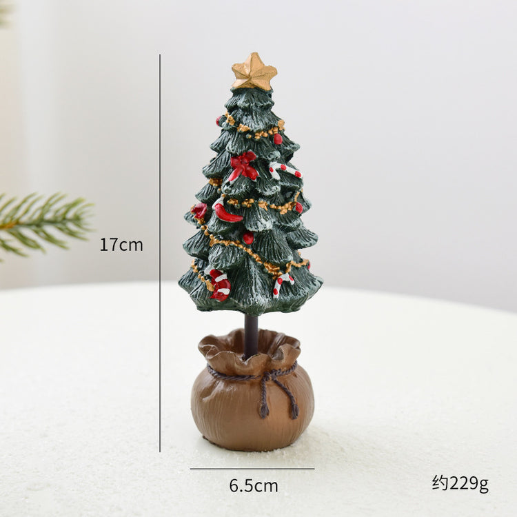 Mini sapin de Noël décoratif en résine – décoration à poser