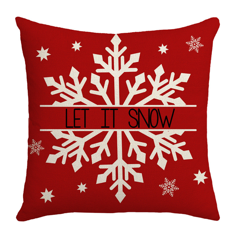 Housse de coussin de Noël 45 × 45 cm – motifs carreaux, sapin et flocons