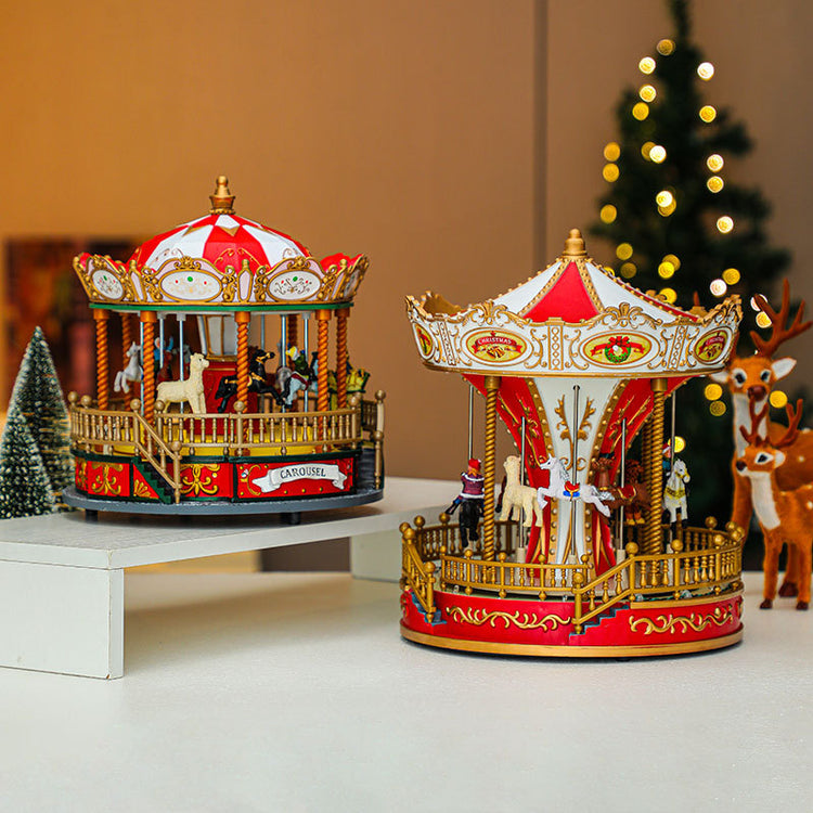 Carrousel de Noël décoratif – boîte à musique