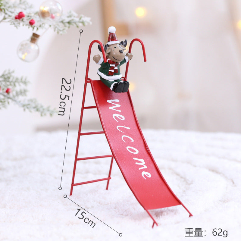 Décorations de Noël en métal à suspendre – Père Noël et bonhomme de neige