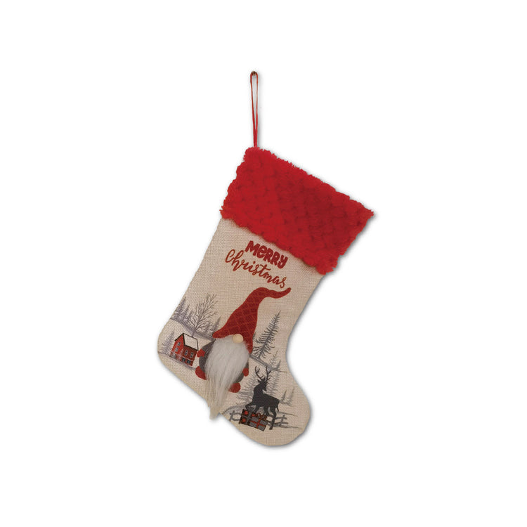 Chaussette de Noël à personnage sans visage – décoration à suspendre au sapin