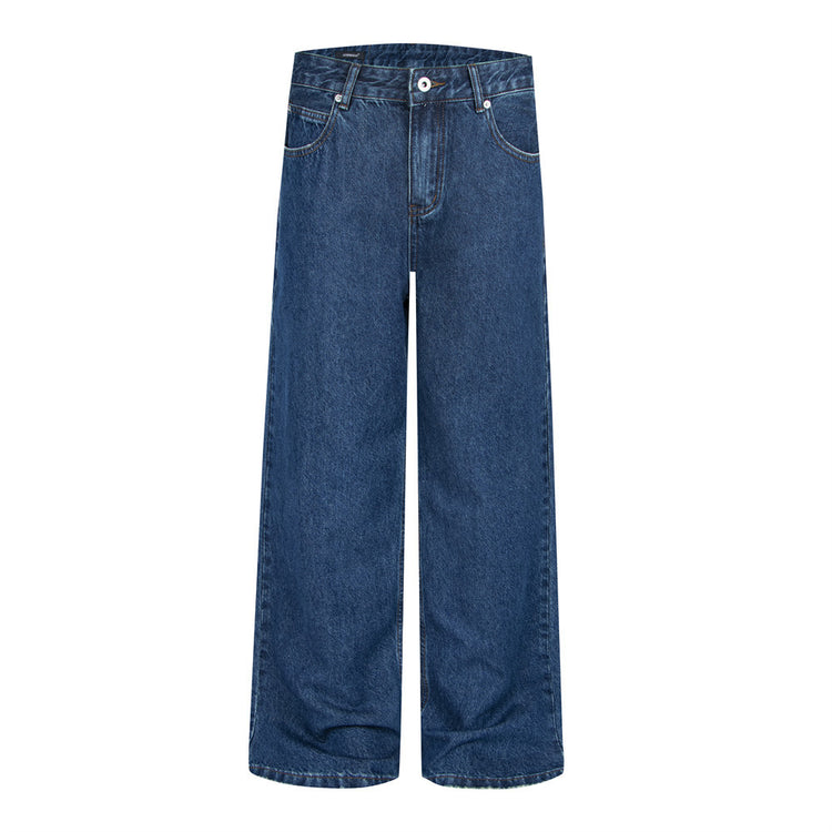 Jean homme large et droit à effet délavé vintage