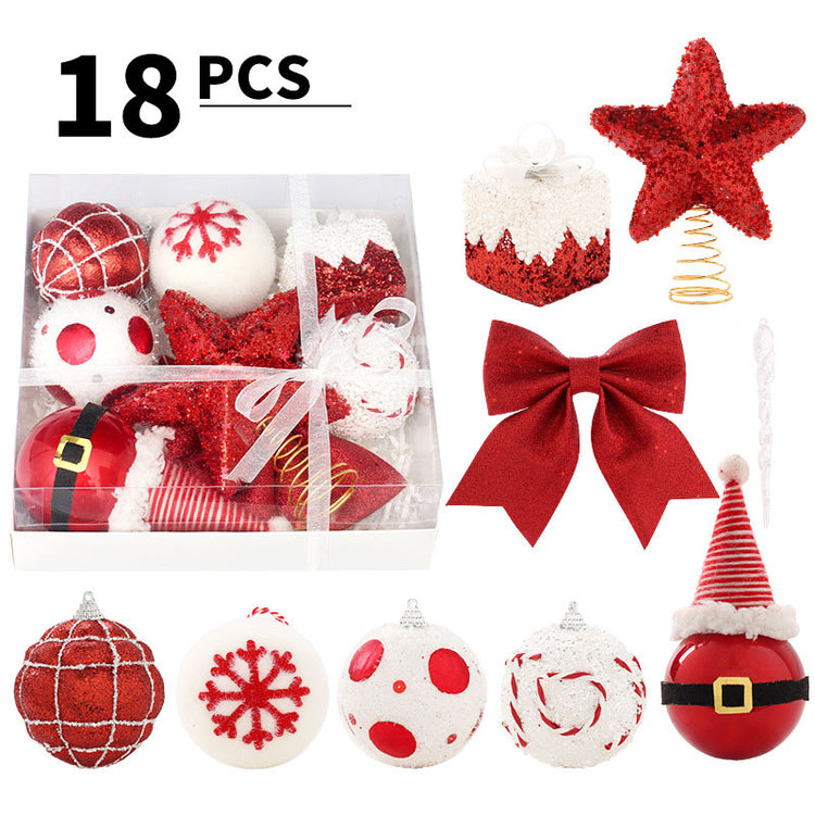 Ensemble de décorations pour sapin de Noël – étoile de cime et boules en mousse