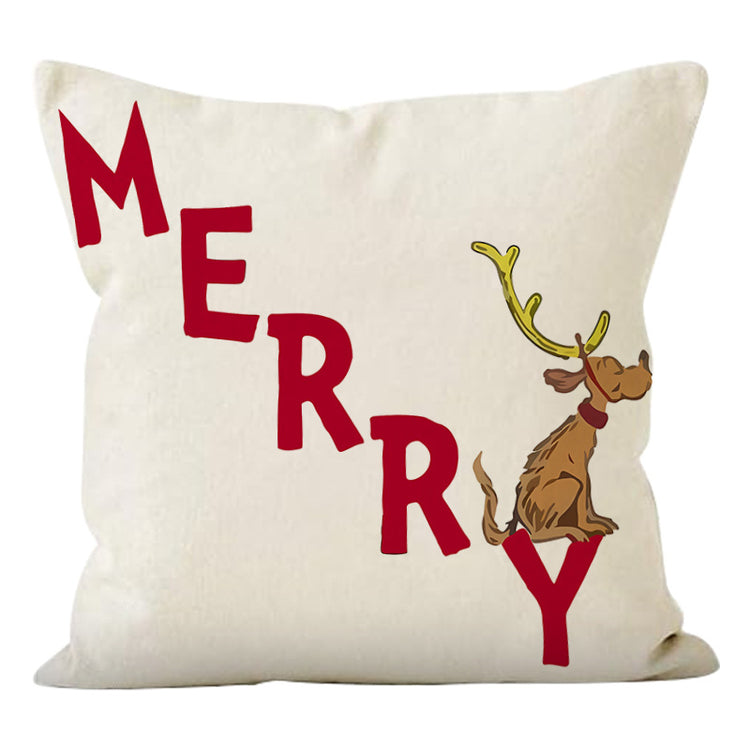 Housse de coussin de Noël 45 × 45 cm – imprimé cerf pour canapé