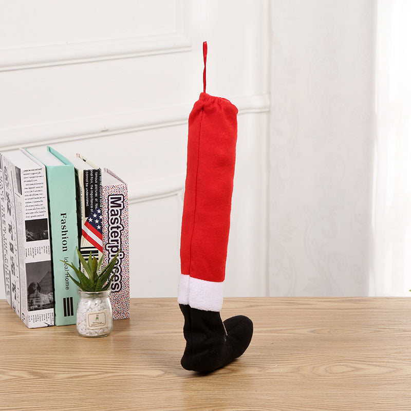 Christmas table corner cover belt buckle Christmas table foot cover Christmas restaurant bar chair foot cover