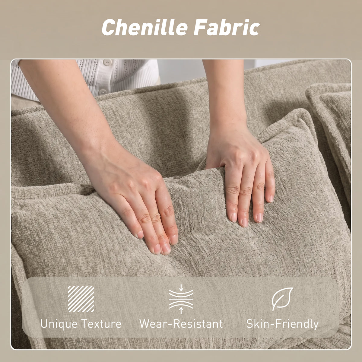 Canapé convertible 2 places en chenille marron – 167 cm