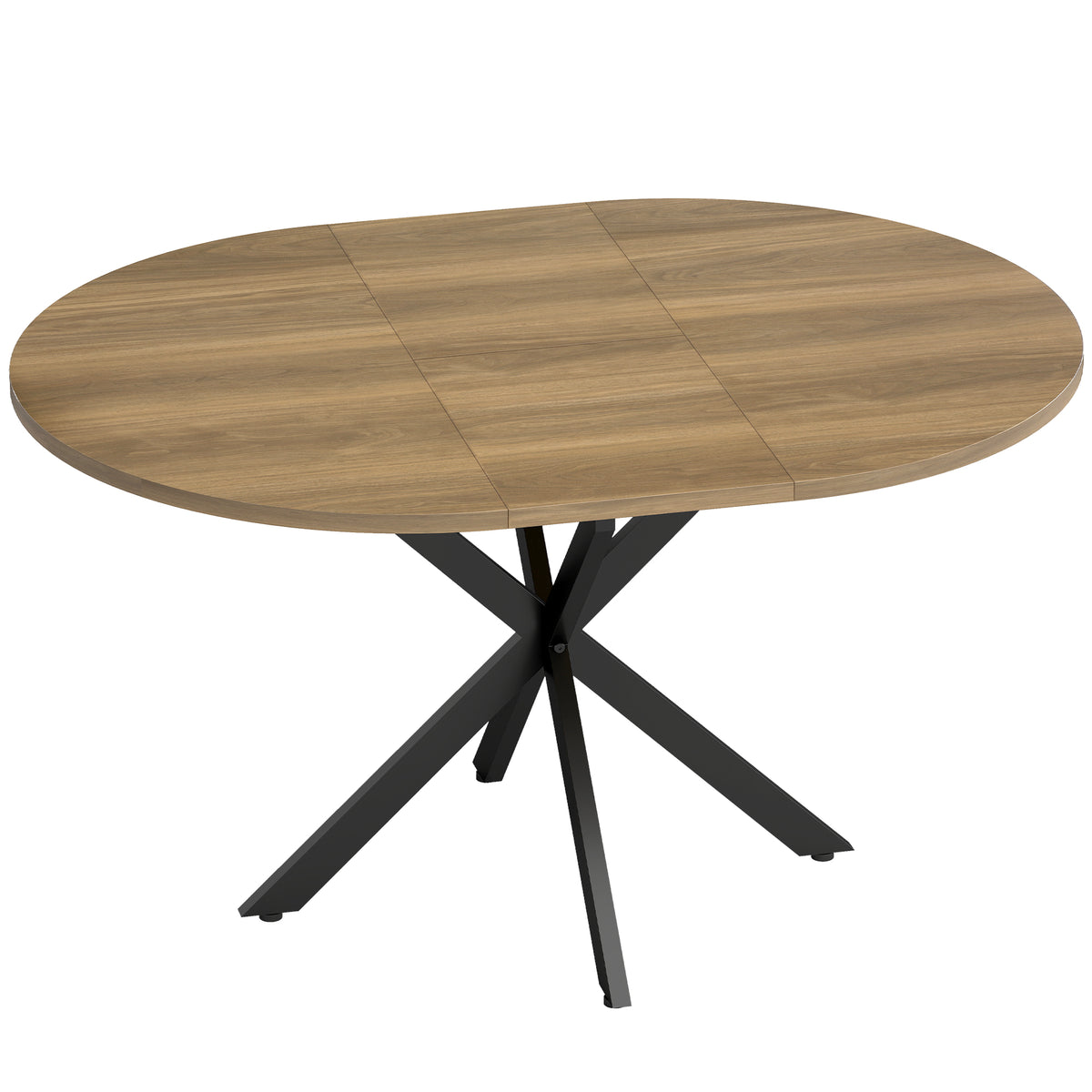 Table à manger extensible ovale pour 4 à 6 personnes, 100-135 cm, effet bois marron