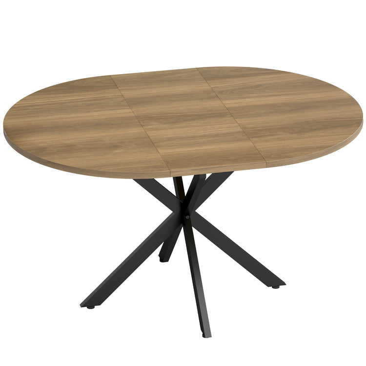 Table à manger extensible ovale pour 4 à 6 personnes, 100-135 cm, effet bois marron