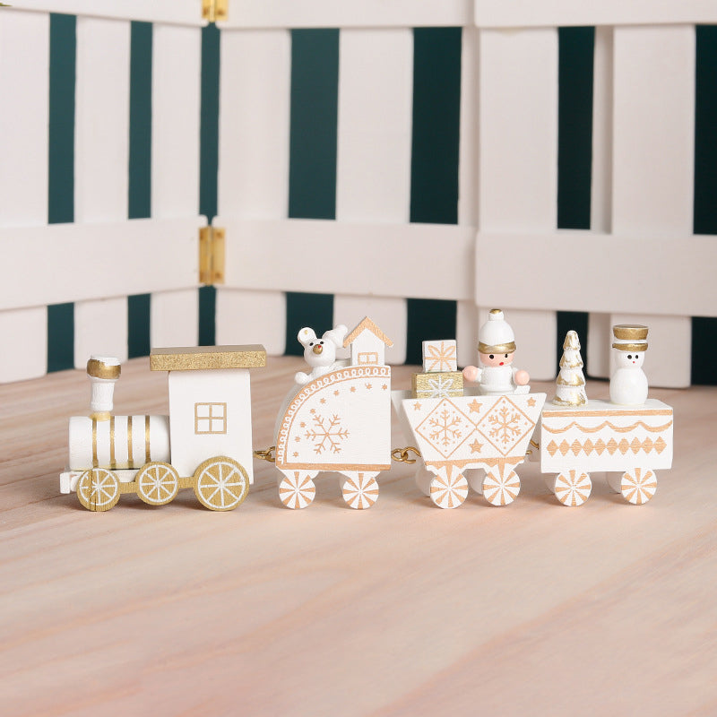 Train de Noël en bois – décoration de vitrine et cadeau pour enfants