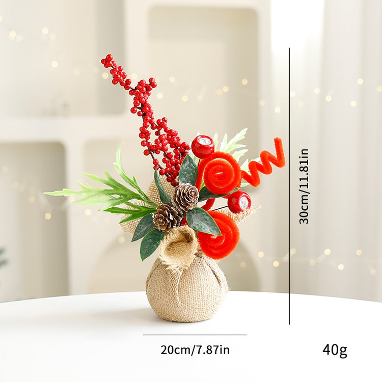 Mini Christmas Tree Desktop Decoration, Miniature Christmas Tree Plant Pot for Scene Decoration, Christmas Ornament