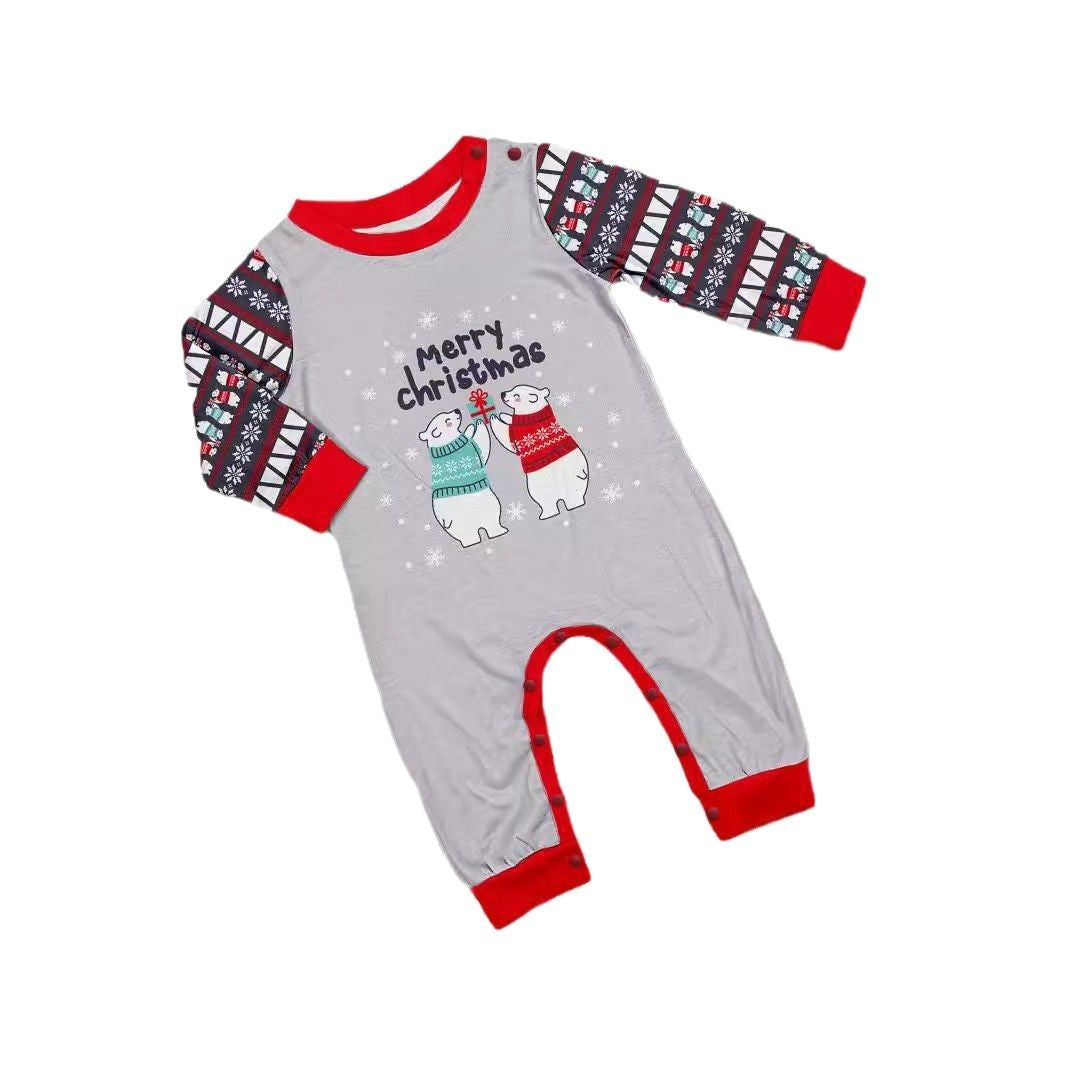 Pyjamas de Noël assortis pour toute la famille – ours, flocons et inscriptions