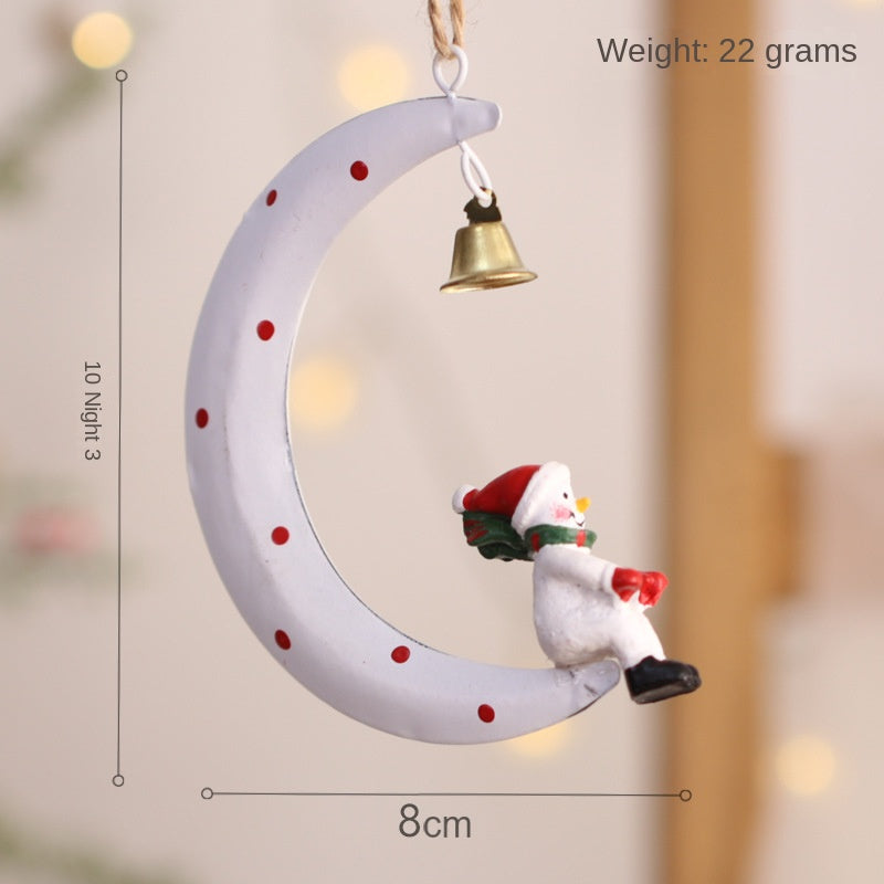 Décorations de Noël en métal à suspendre – Père Noël et bonhomme de neige