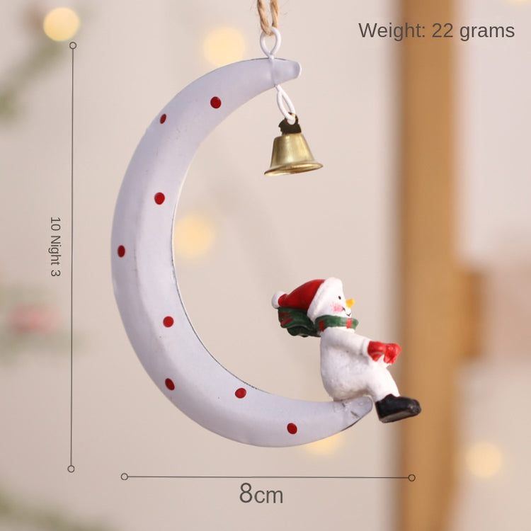 Décorations de Noël en métal à suspendre – Père Noël et bonhomme de neige