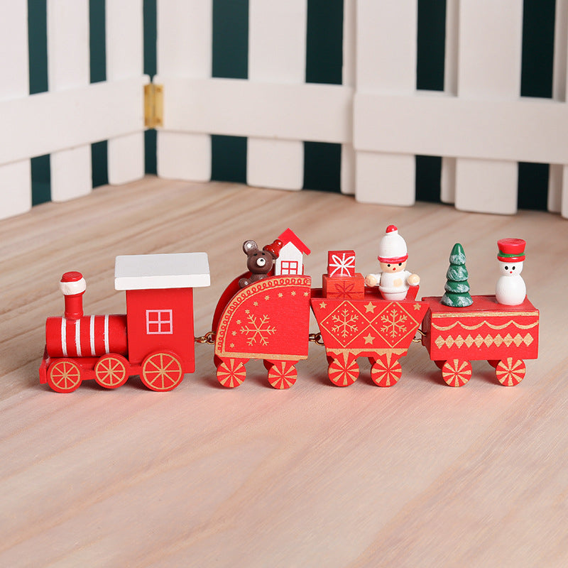 Train de Noël en bois – décoration de vitrine et cadeau pour enfants