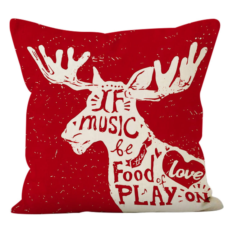 Housse de coussin de Noël 45 × 45 cm – imprimé cerf pour canapé