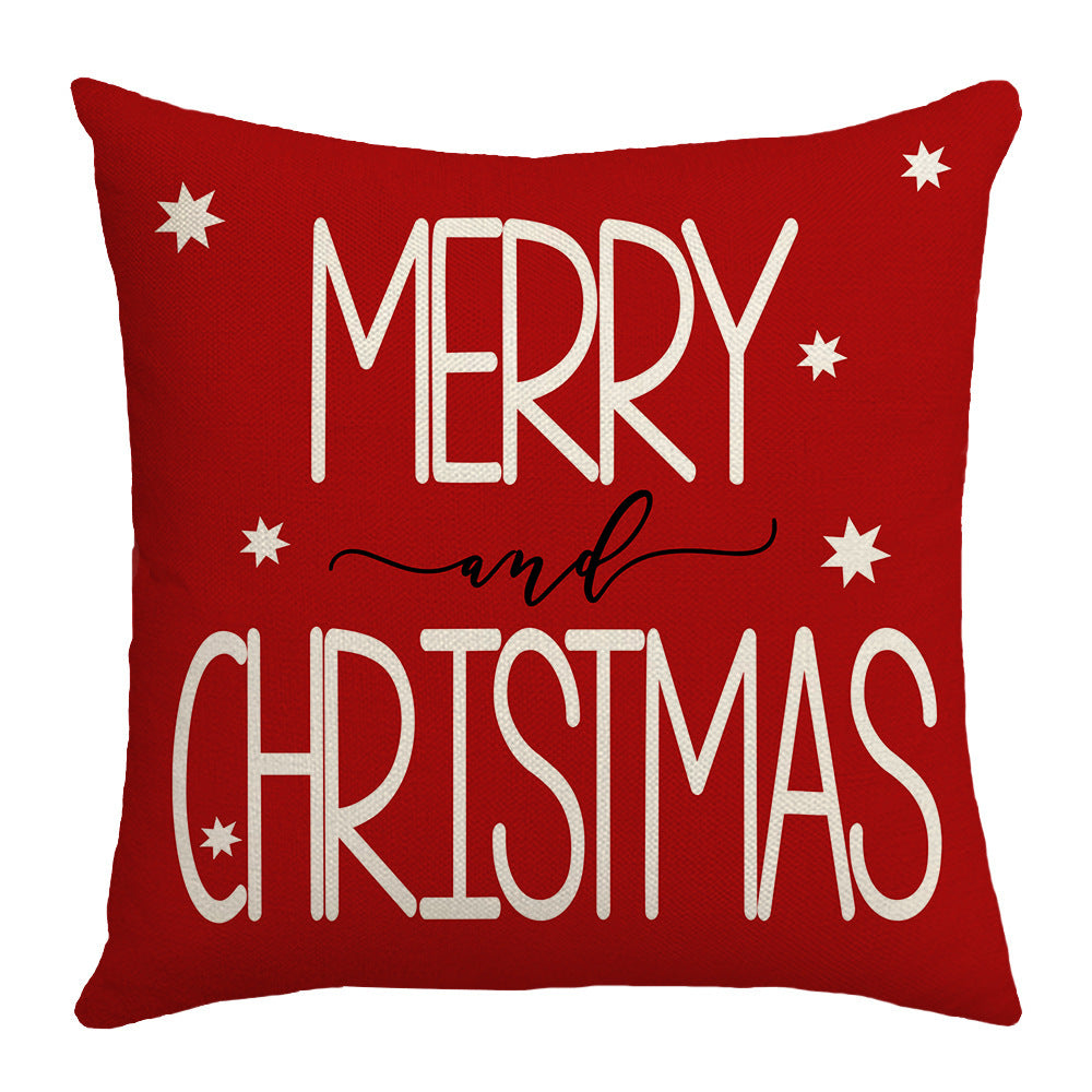 Housse de coussin de Noël 45 × 45 cm – motifs carreaux, sapin et flocons