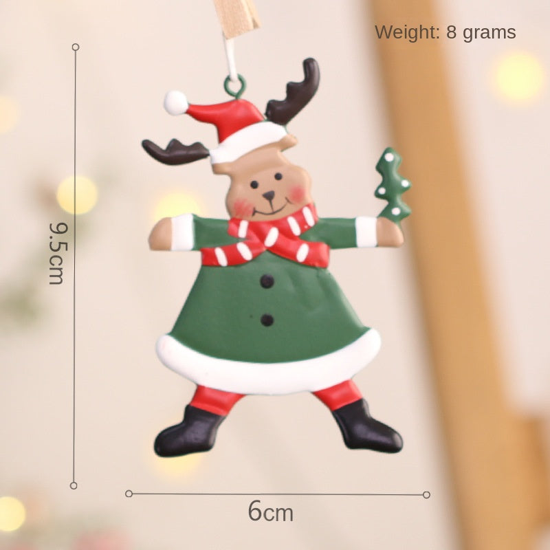 Décorations de Noël en métal à suspendre – Père Noël et bonhomme de neige