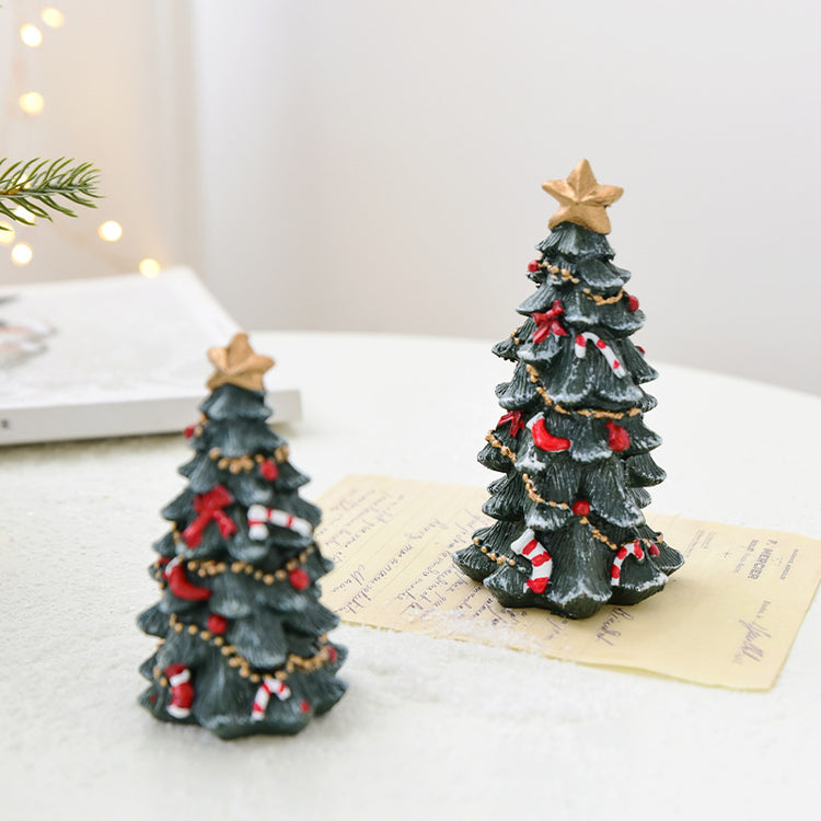 Mini sapin de Noël décoratif en résine – décoration à poser